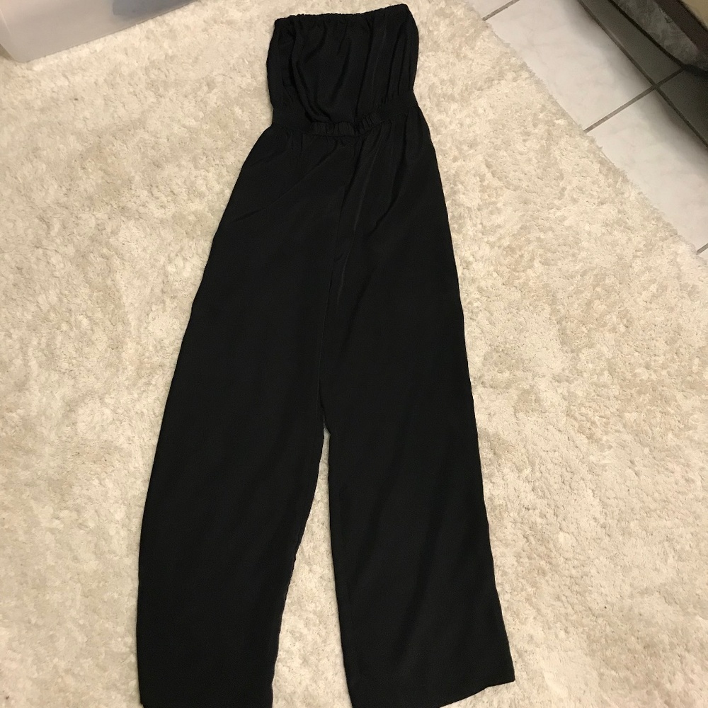Black tube top jumpsuit